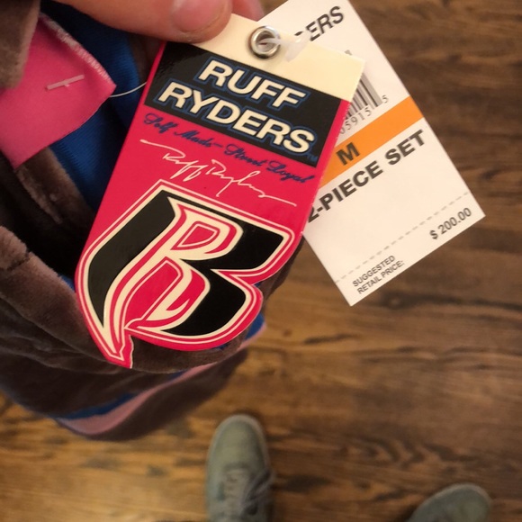 BNWT Y2K Velour Ruff Ryders Skirt Set Track Suit with Rhinestones - Picture 15 of 15